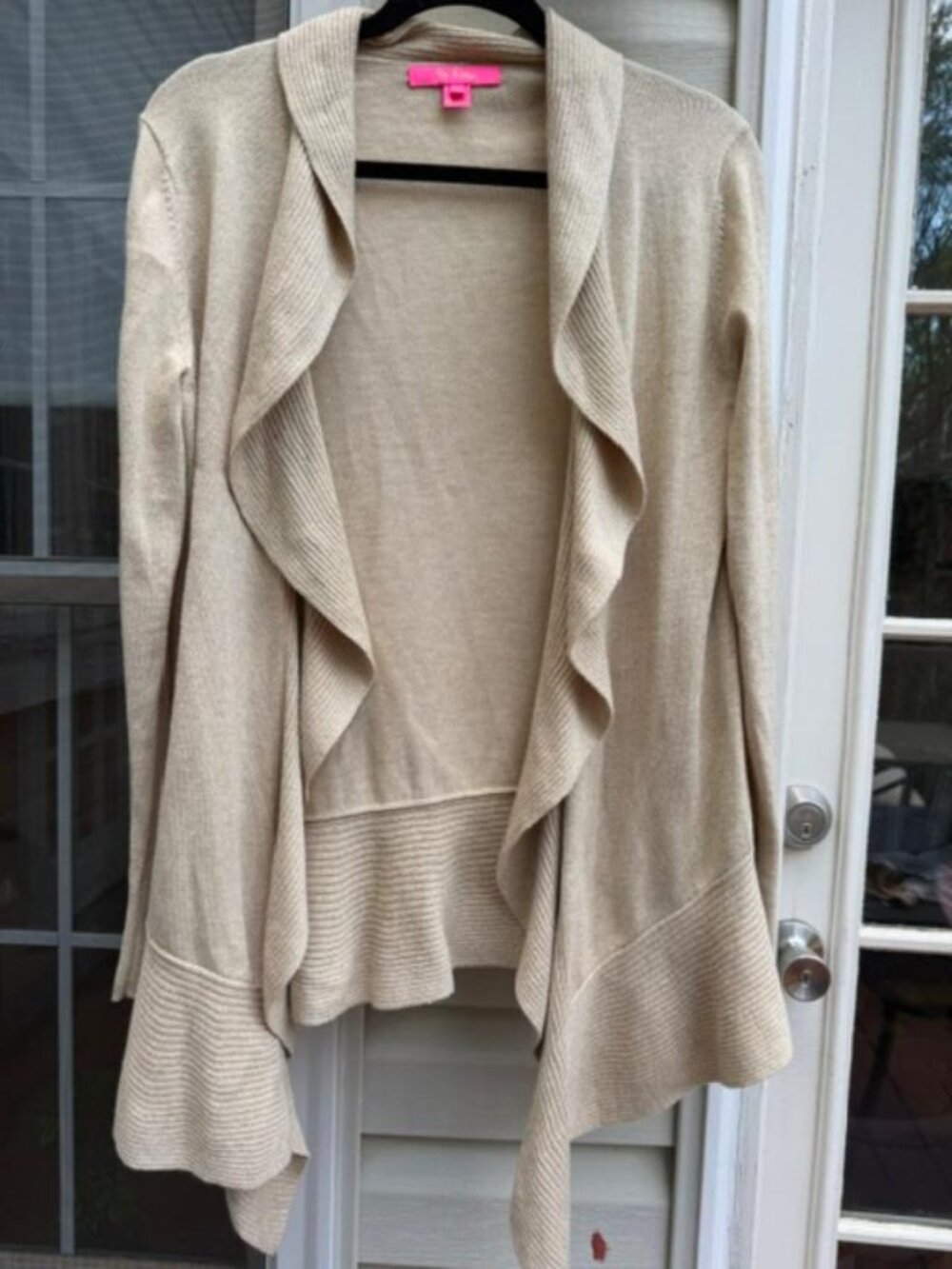 Lilly Pulitzer Gold Ruffle Cardigan, Size M